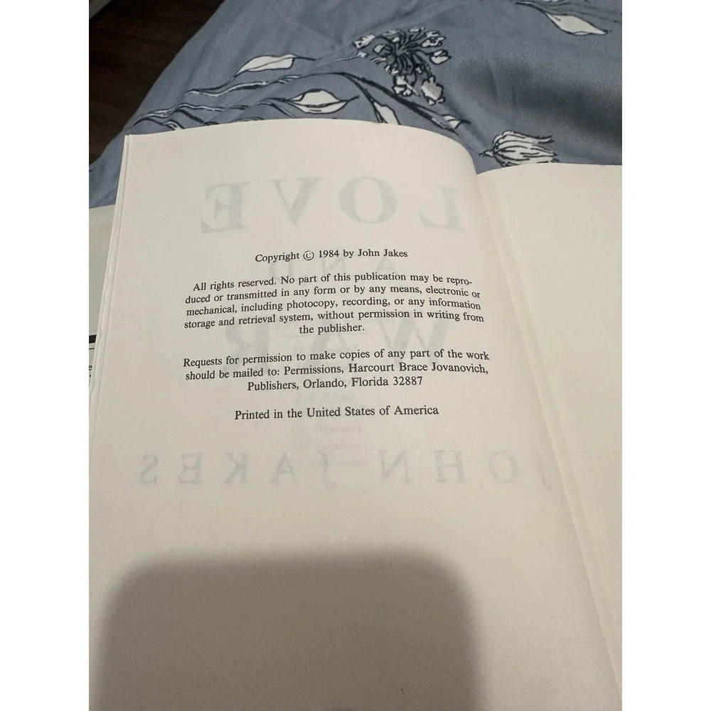 Vintage LOVE AND WAR Hardcover Book By John Jakes | 1984 Dust Jacket 1st Edition